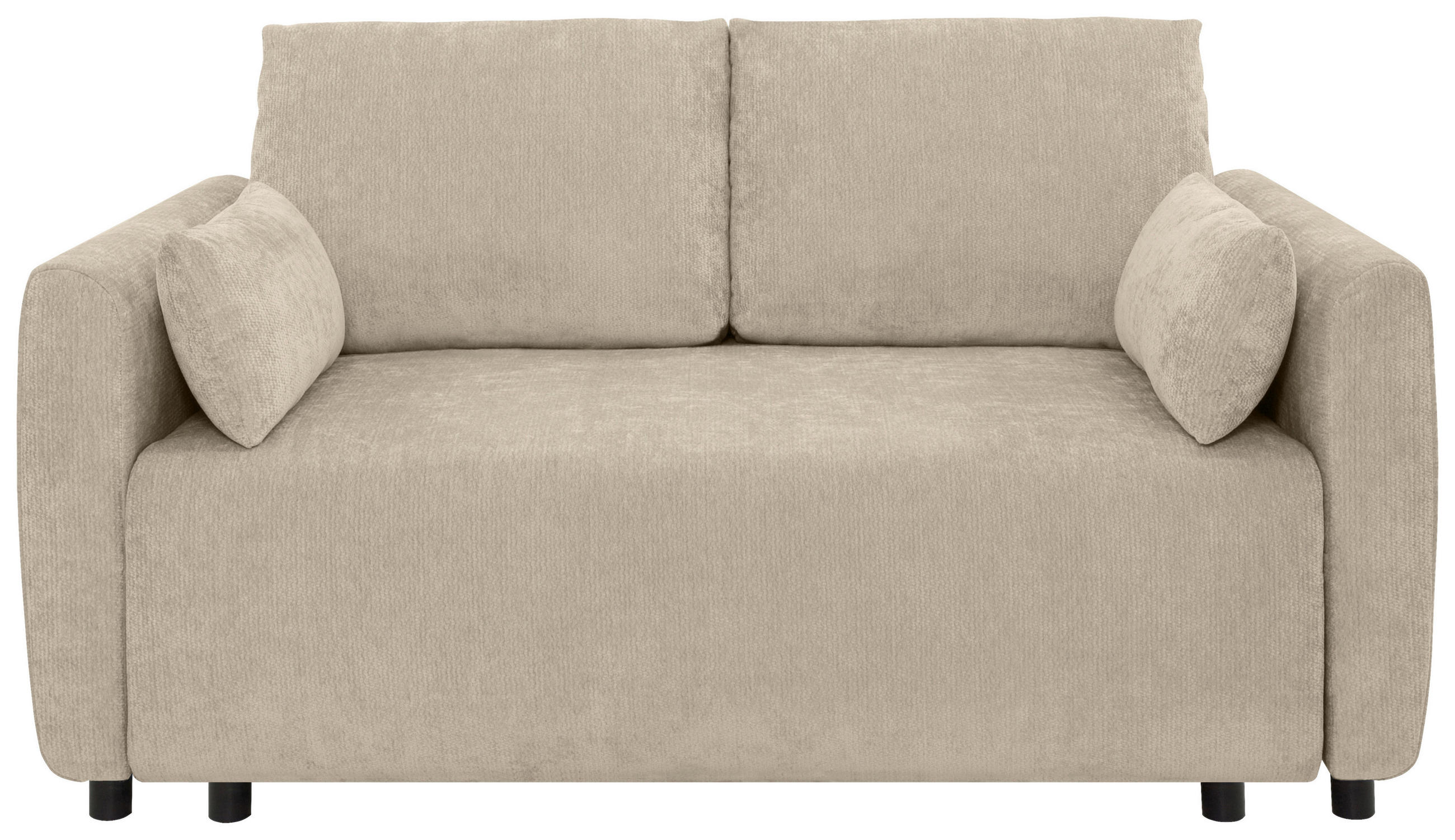 SCHLAFSOFA Chenille Beige  - Beige/Schwarz, KONVENTIONELL, Kunststoff/Textil (161/90/108cm) - Carryhome