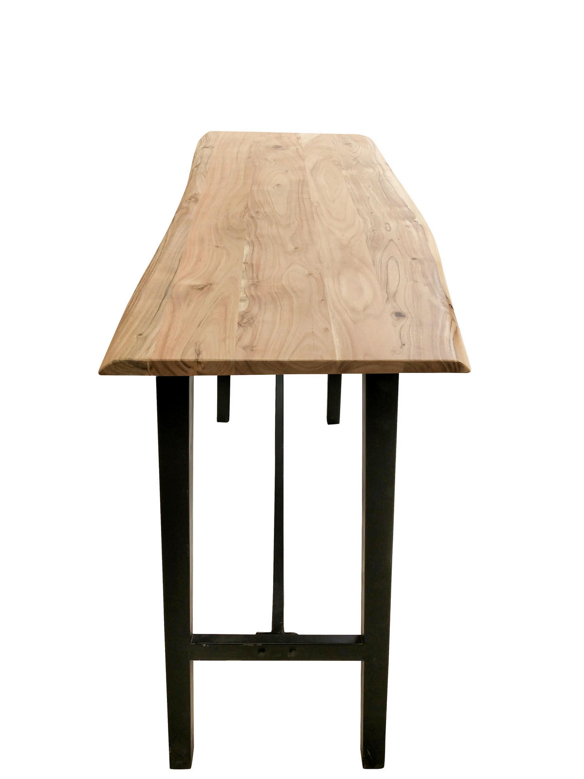 STEHTISCH Akazie massiv Naturfarben, Schwarz  - Schwarz/Naturfarben, MODERN, Holz/Metall (124/51/112cm) - MID.YOU