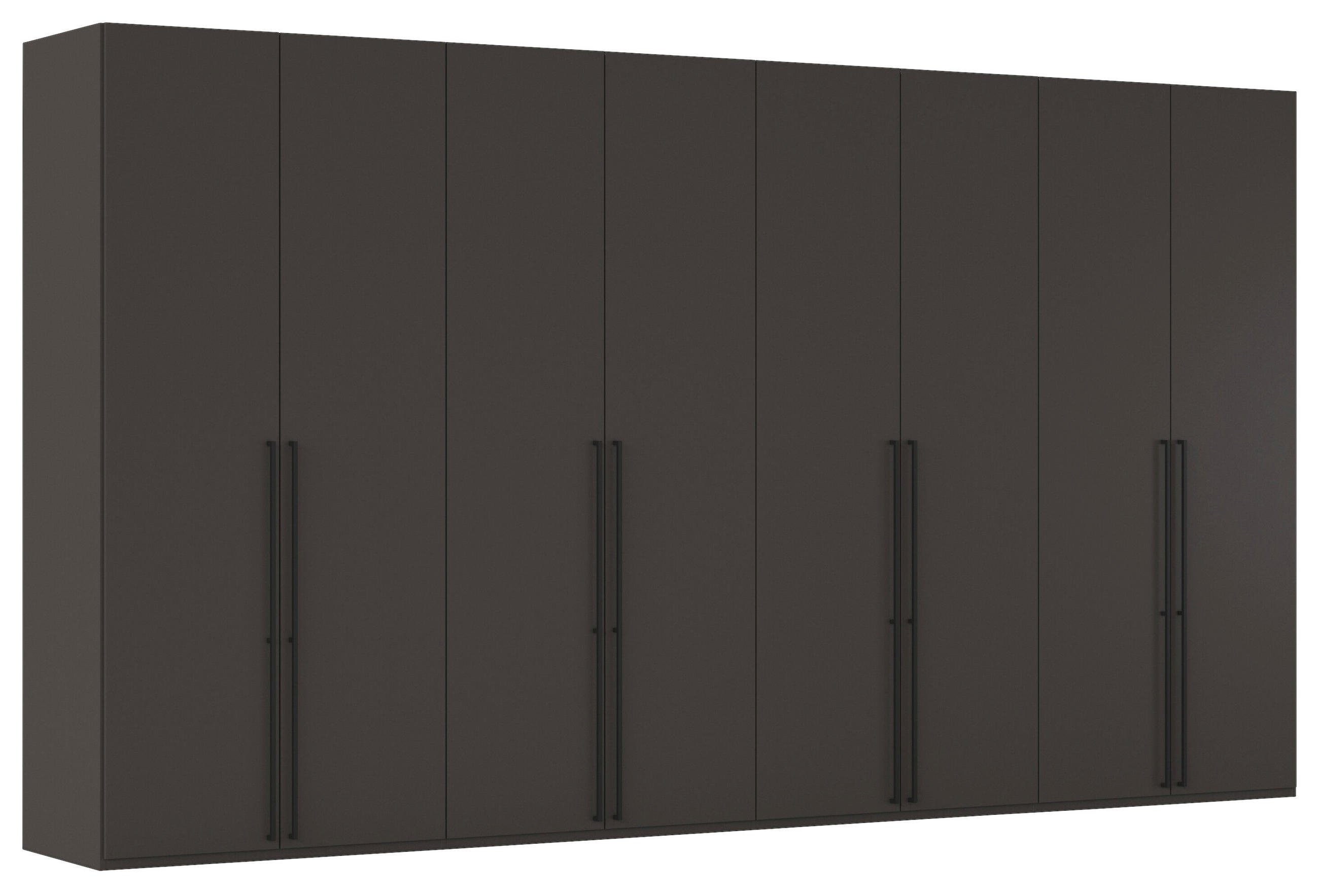 DREHTÜRENSCHRANK 400/223/61 cm,  in Graphitfarben, 8-türig  - Schwarz/Graphitfarben, Basics, Holzwerkstoff/Metall (400/223/61cm) - Novel