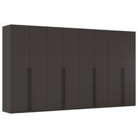 DREHTÜRENSCHRANK 400/235/61 cm,  in Graphitfarben, 8-türig  - Schwarz/Graphitfarben, Basics, Holzwerkstoff/Metall (400/235/61cm) - Novel