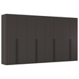 DREHTÜRENSCHRANK 400/235/61 cm,  in Graphitfarben, 8-türig  - Schwarz/Graphitfarben, Basics, Holzwerkstoff/Metall (400/235/61cm) - Novel