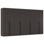 DREHTÜRENSCHRANK 400/223/61 cm,  in Graphitfarben, 8-türig  - Schwarz/Graphitfarben, Basics, Holzwerkstoff/Metall (400/223/61cm) - Novel