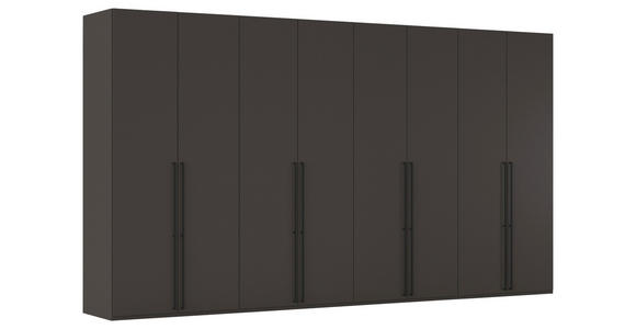 DREHTÜRENSCHRANK 400/235/61 cm,  in Graphitfarben, 8-türig  - Schwarz/Graphitfarben, Basics, Holzwerkstoff/Metall (400/235/61cm) - Novel