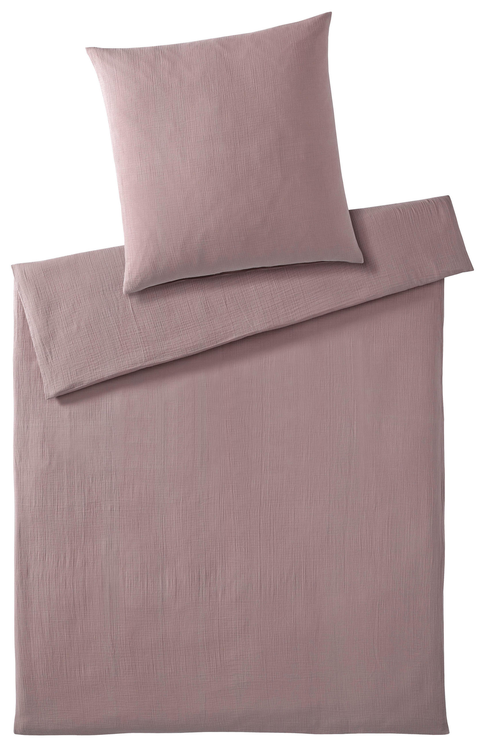 BETTWÄSCHESET Musselin 160/210 cm  70 cm/50 cm  - Altrosa, Trend, Textil (160/210cm) - Elegante