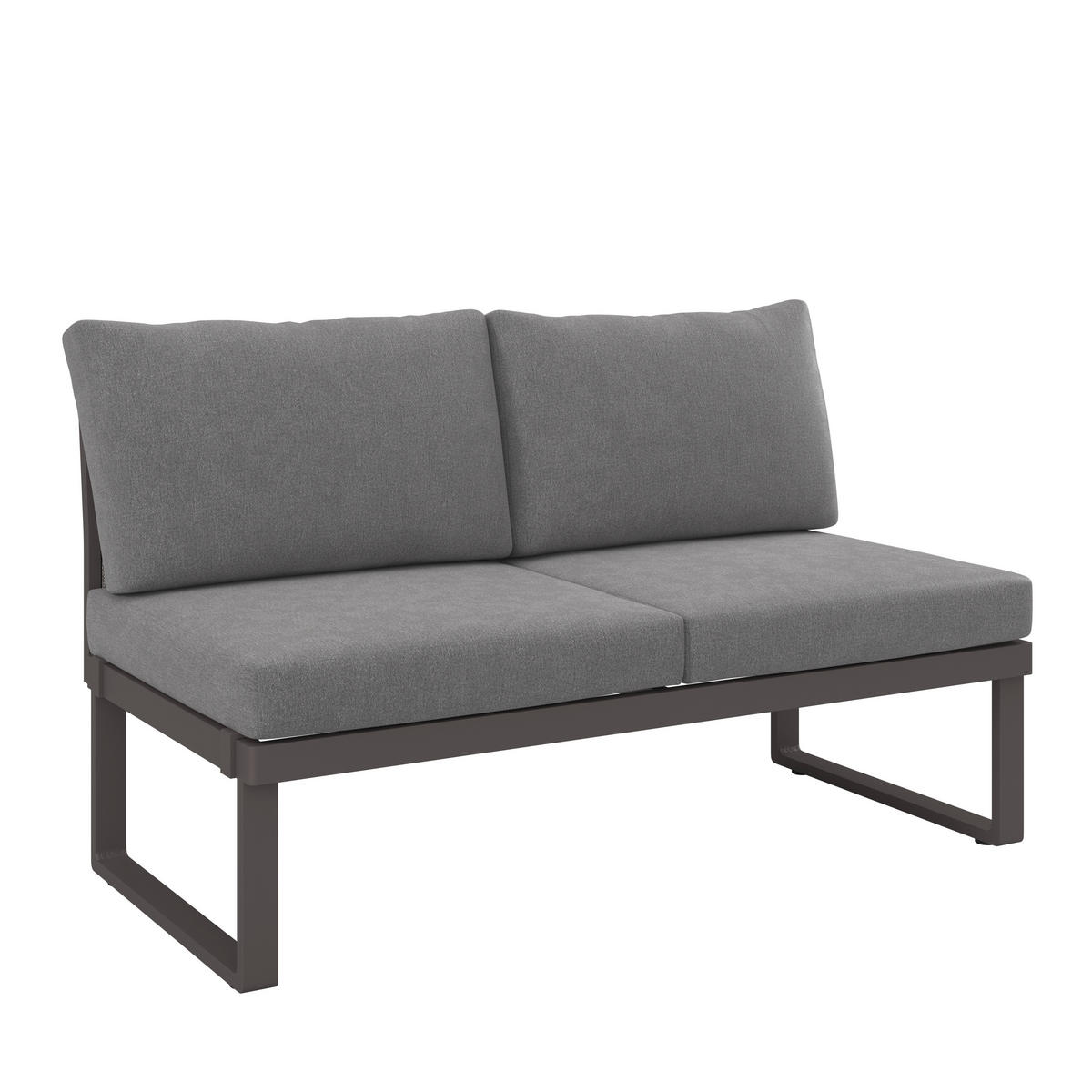 LOUNGE SOFA   antracit, svijetlo siva, tamno siva  - tamno siva/svijetlo siva, Design, metal/tekstil (134/74/76cm) - Amatio