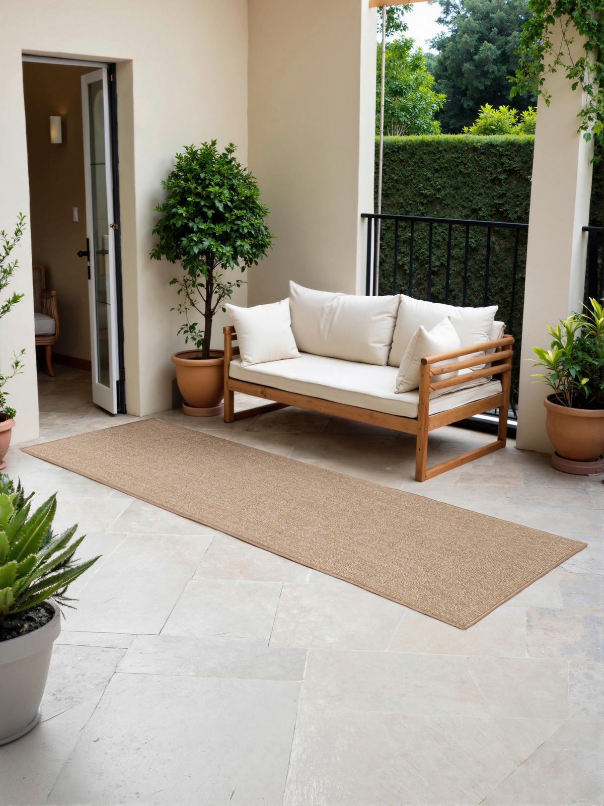 LÄUFER 80/250 cm Duet  - Sandfarben/Weiß, Design, Kunststoff (80/250cm) - Hanse Home