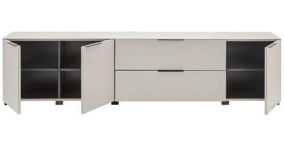 LOWBOARD - Kaschmir/Schwarz, Design, Glas/Holzwerkstoff (225/54.7/42cm) - Novel