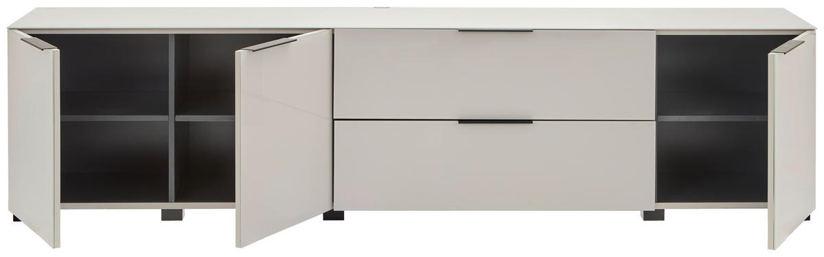 LOWBOARD  in 225/54.7/42 cm  - Kaschmir/Schwarz, Design, Glas/Holzwerkstoff (225/54.7/42cm) - Novel