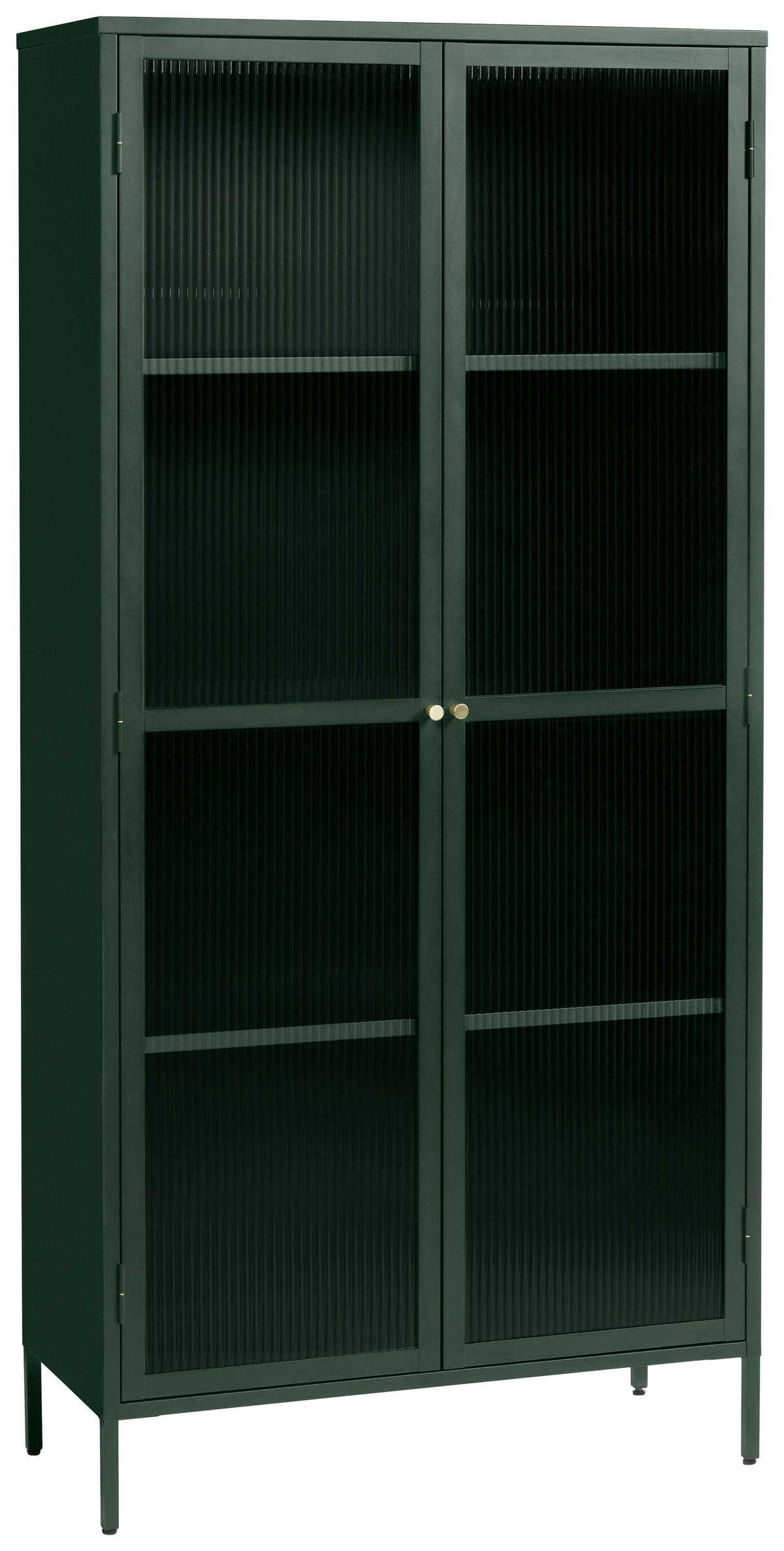 VITRINSKÅP  i guldfärgad, mörkgrön  - mörkgrön/guldfärgad, Modern, metall/glas (90/190/40cm) - Livetastic