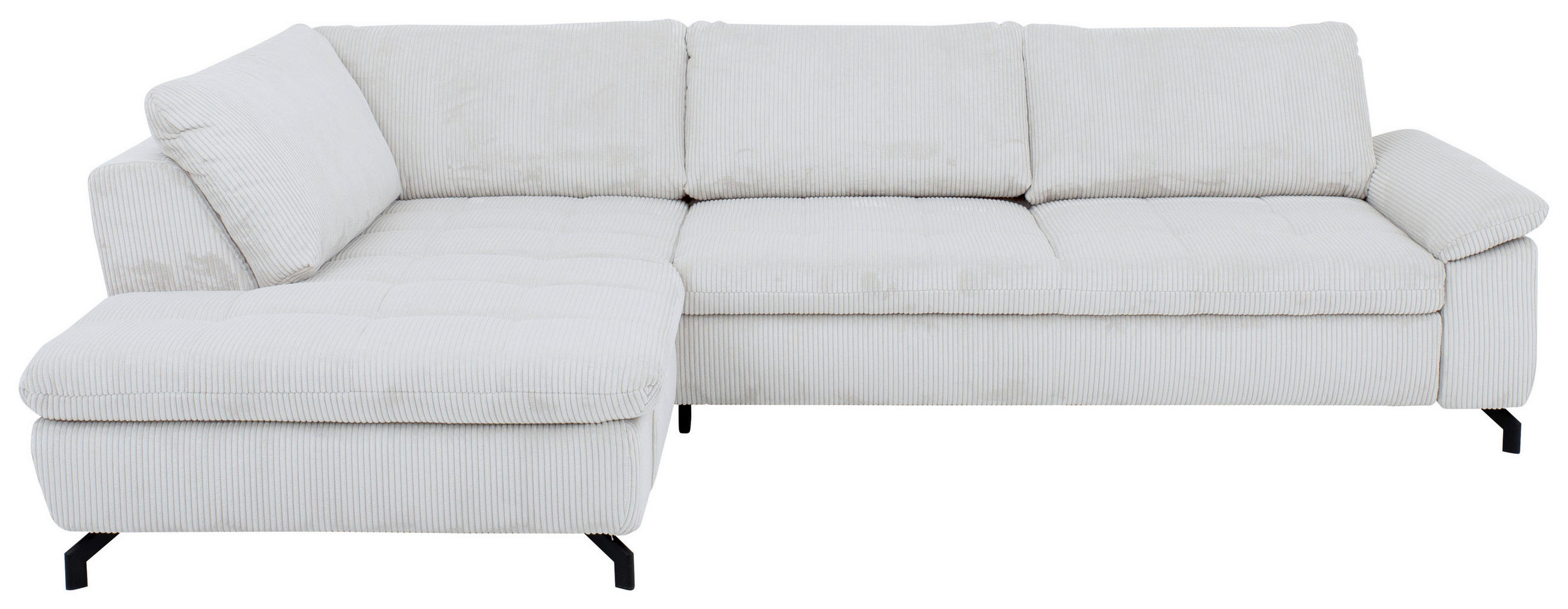 HÖRNSOFFA i manchester, velour ljusgrå  - ljusgrå/svart, Design, metall/textil (197/291cm) - Beldomo Style