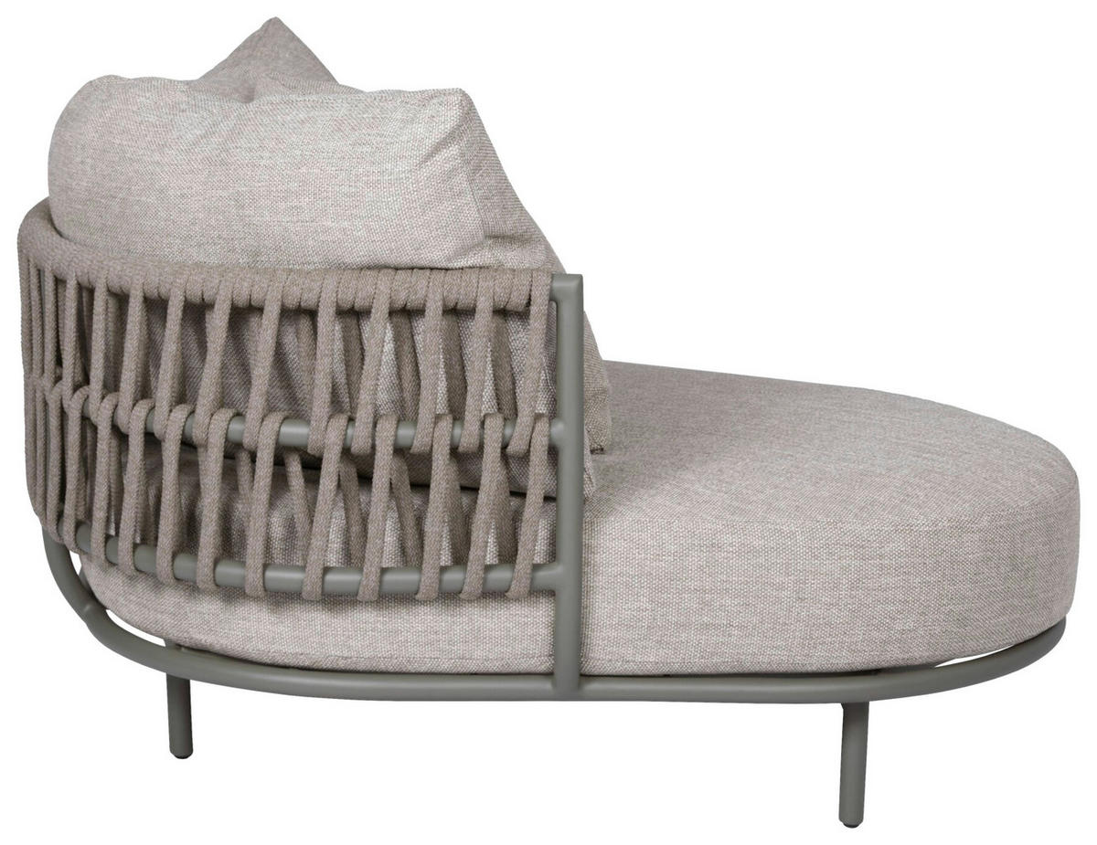 GARTEN-CHAISELONGUE Taupe, Olivgrün Aluminium  - Taupe/Olivgrün, Basics, Textil/Metall (119/72/154cm) - Joop!