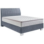 BOXSPRINGBETT 140/200 cm  in Blau  - Chromfarben/Blau, KONVENTIONELL, Kunststoff/Textil (140/200cm) - Hom`in