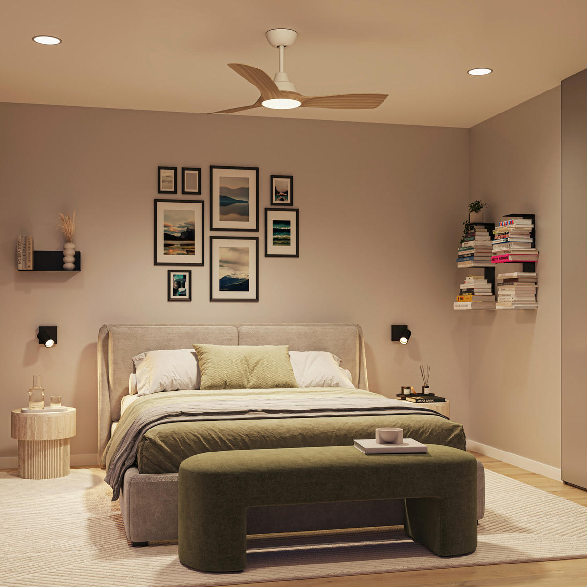 Ventilator mit Beleuchtung 106/31/106 cm  - Hellbraun/Schwarz, KONVENTIONELL, Kunststoff (106/31/106cm) - Philips