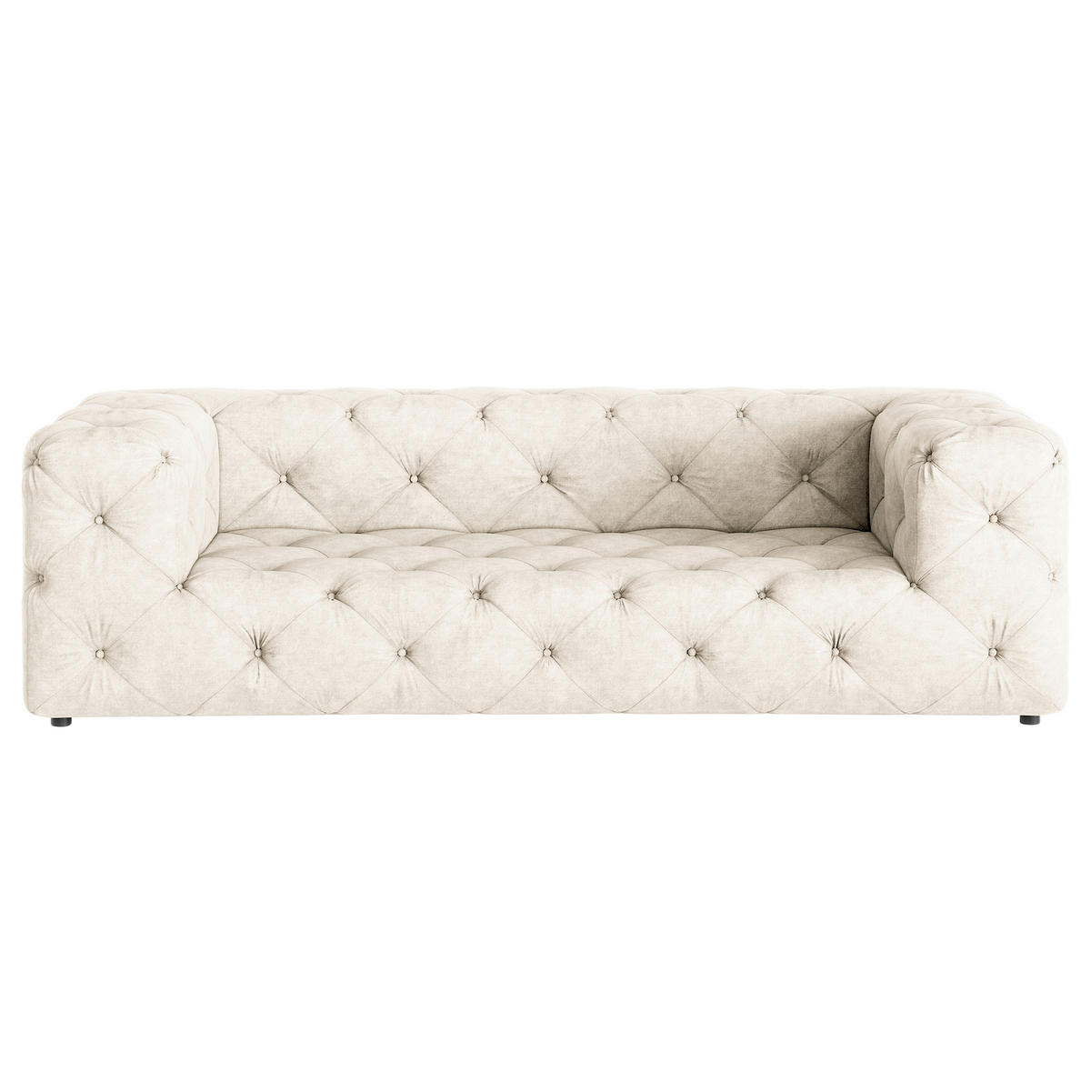 3-SITZER-SOFA Fresco Mikrofaser Creme  - Creme/Schwarz, Design, Kunststoff/Textil (230/71/100cm) - P & B