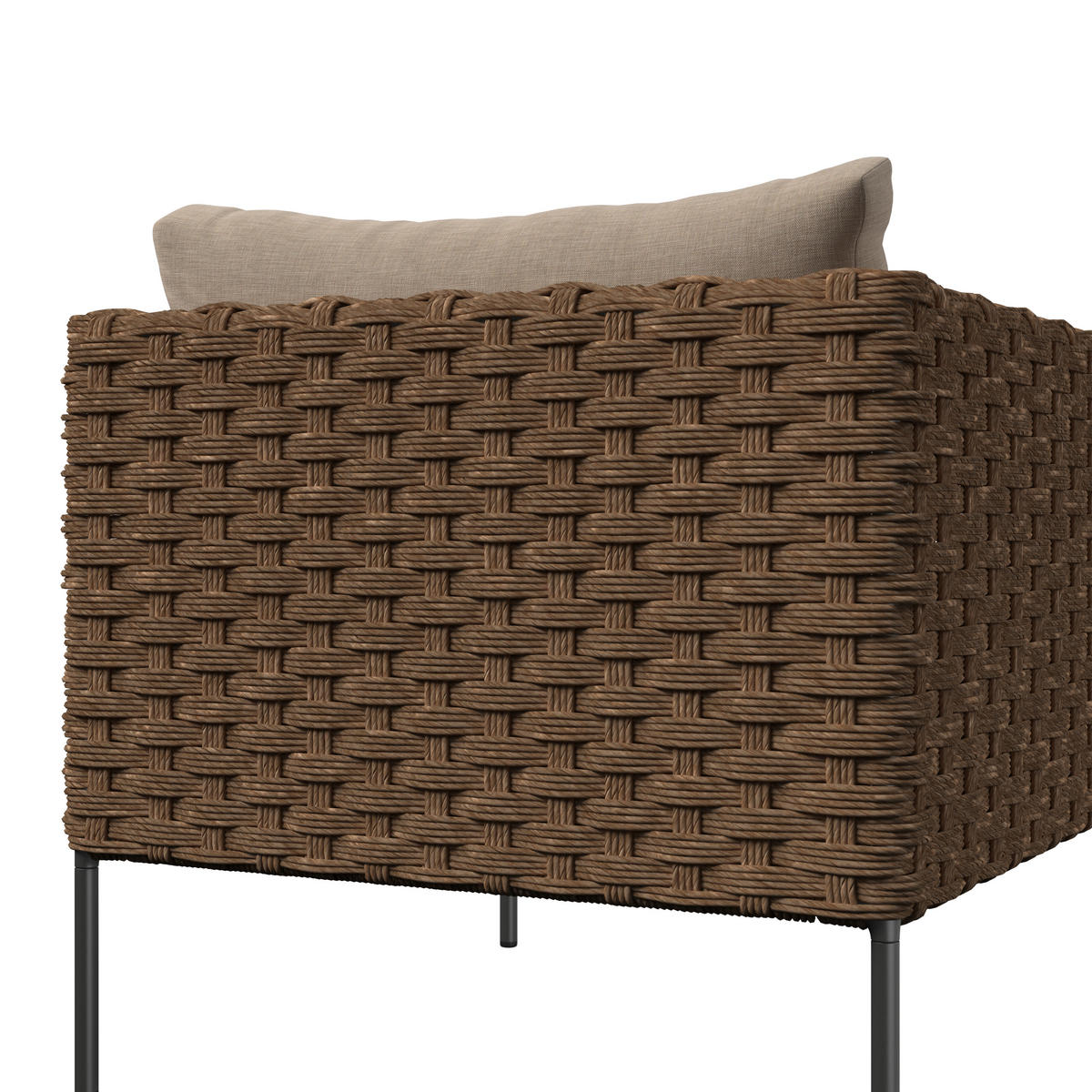 LOUNGEGARNITUR   Akazie vollmassiv Stahl  - Beige/Gelb, MODERN, Holz/Kunststoff - Beldano