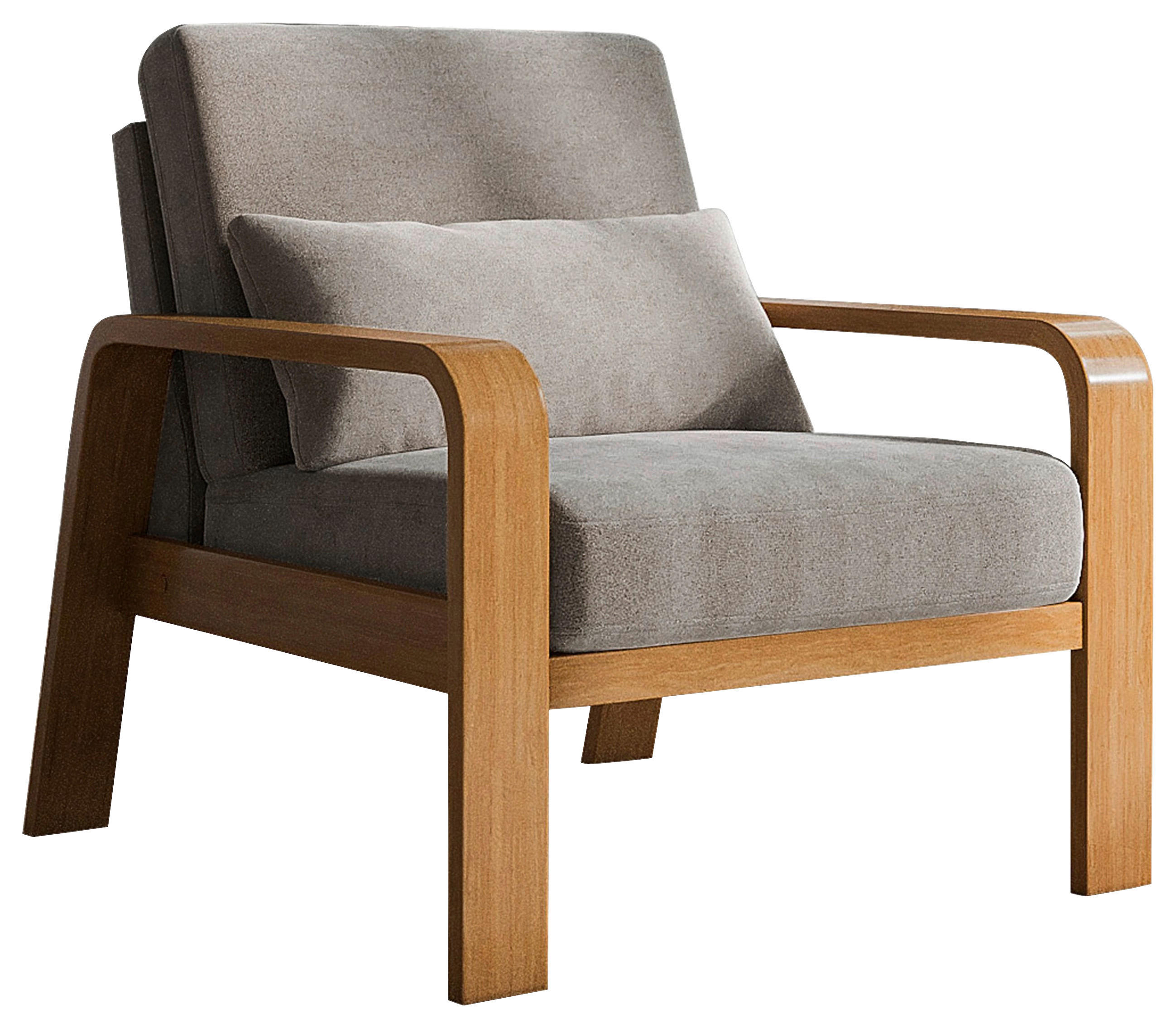 FERNSEHSESSEL in Mikrofaser Cappuccino  - Eichefarben/Cappuccino, Konventionell, Holz/Textil (79/91/93cm) - Livetastic