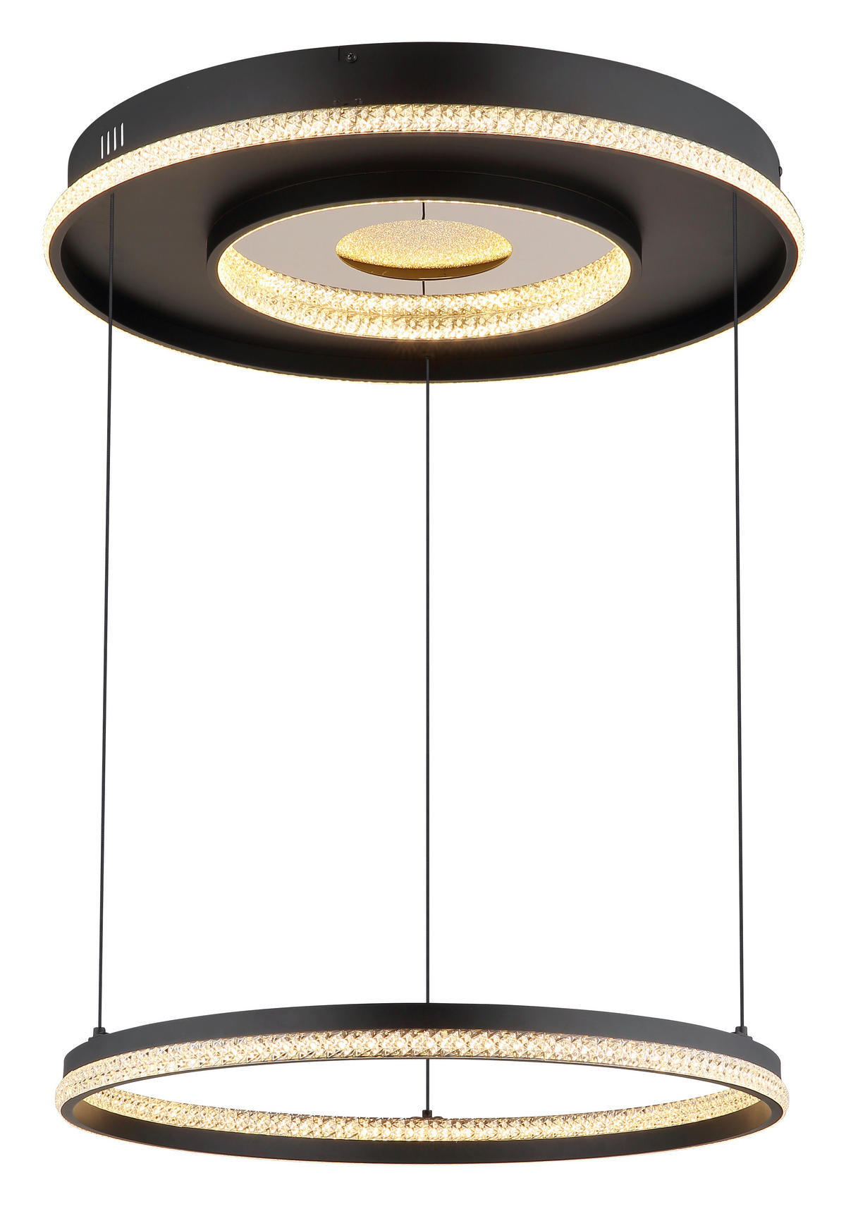 LED-HÄNGLAMPA MARSH 60/12-120 cm  - klar/svart, Design, metall/plast (60/12-120cm) - Globo