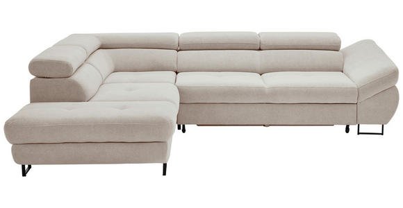 ECKSOFA in Webstoff Taupe  - Taupe/Schwarz, Design, Textil/Metall (235/280cm) - Hom`in