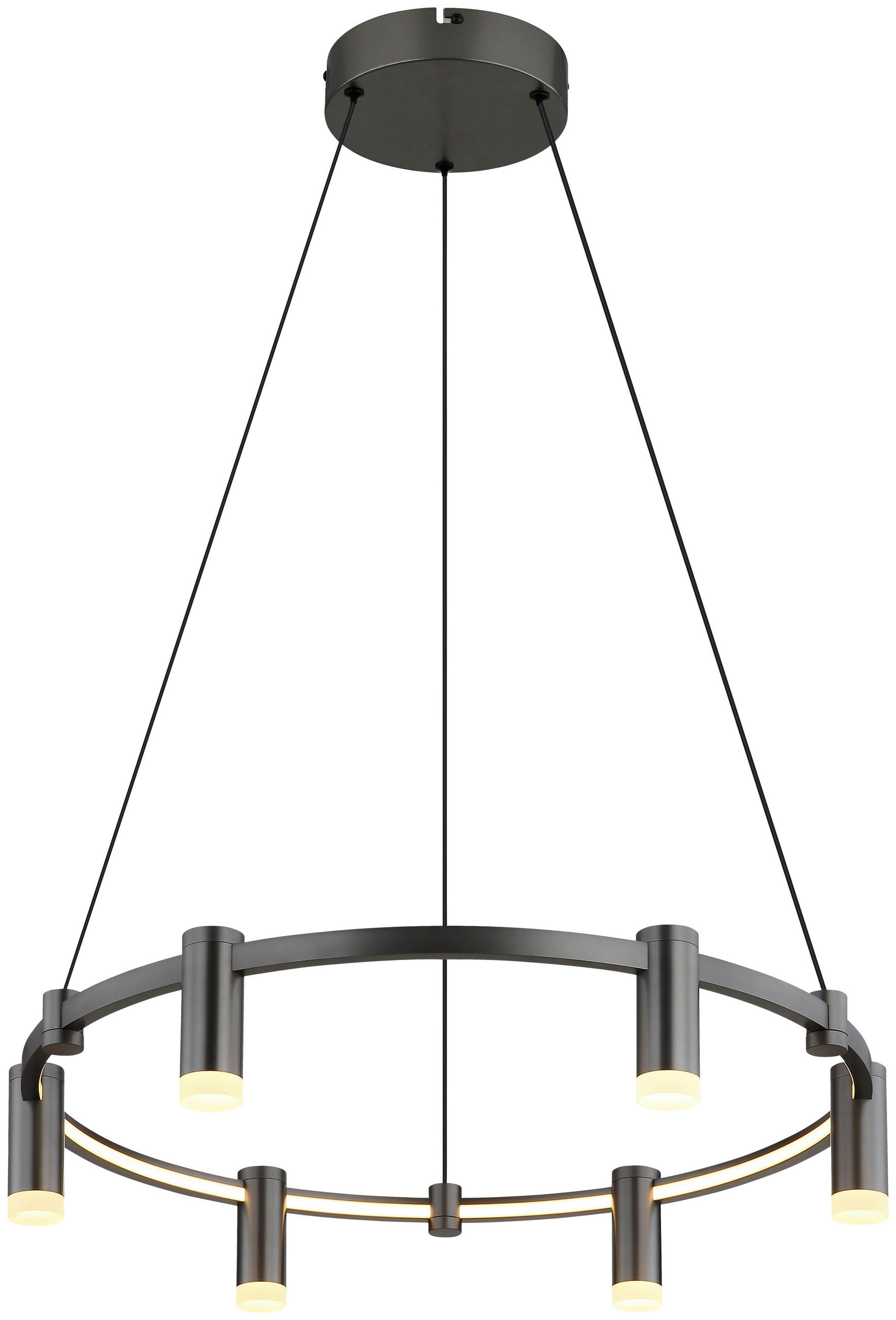 HÄNGELEUCHTE 62/120 cm  - Anthrazit/Opal, Trend, Kunststoff/Metall (62/120cm) - Collet's Monde