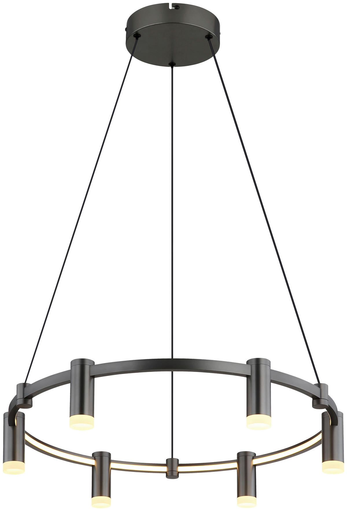 HÄNGELEUCHTE 62/120 cm  - Anthrazit/Opal, Trend, Kunststoff/Metall (62/120cm) - Collet's Monde