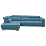 ECKSOFA in Mikrofaser Pastellblau  - Chromfarben/Pastellblau, Design, Textil/Metall (207/301cm) - Xora