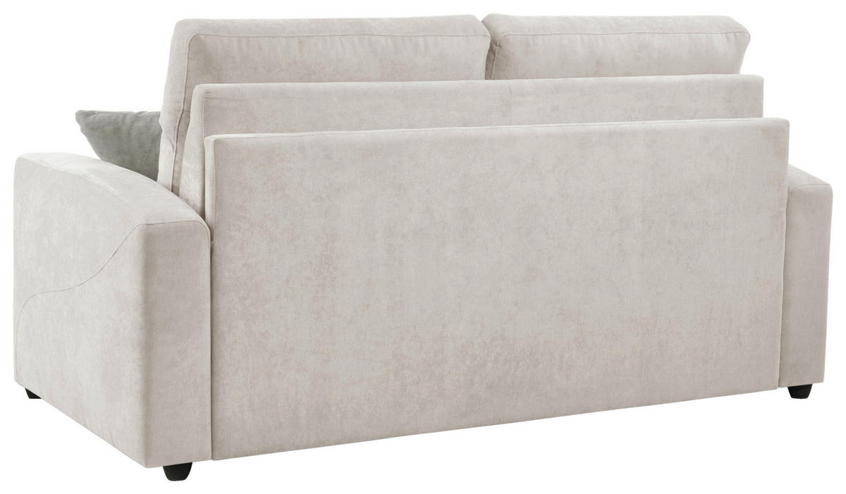 SCHLAFSOFA Mikrofaser Creme  - Graubraun/Creme, KONVENTIONELL, Kunststoff/Textil (186/101/101cm) - Carryhome