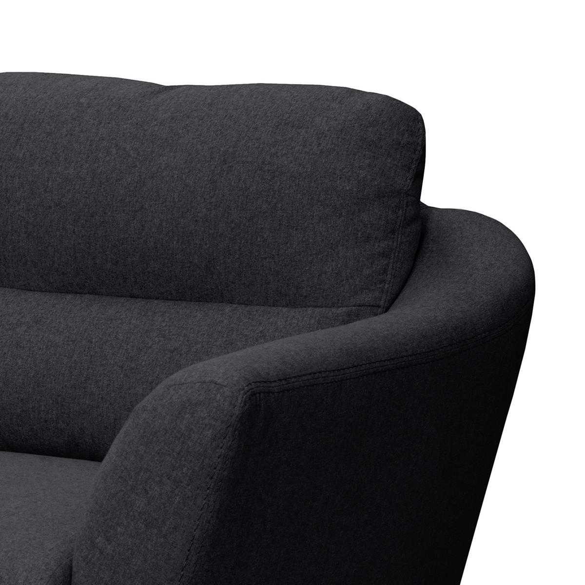 3-SITZER-SOFA in Webstoff Anthrazit  - Anthrazit/Buchefarben, Design, Holz/Textil (209/87/88cm) - Livetastic
