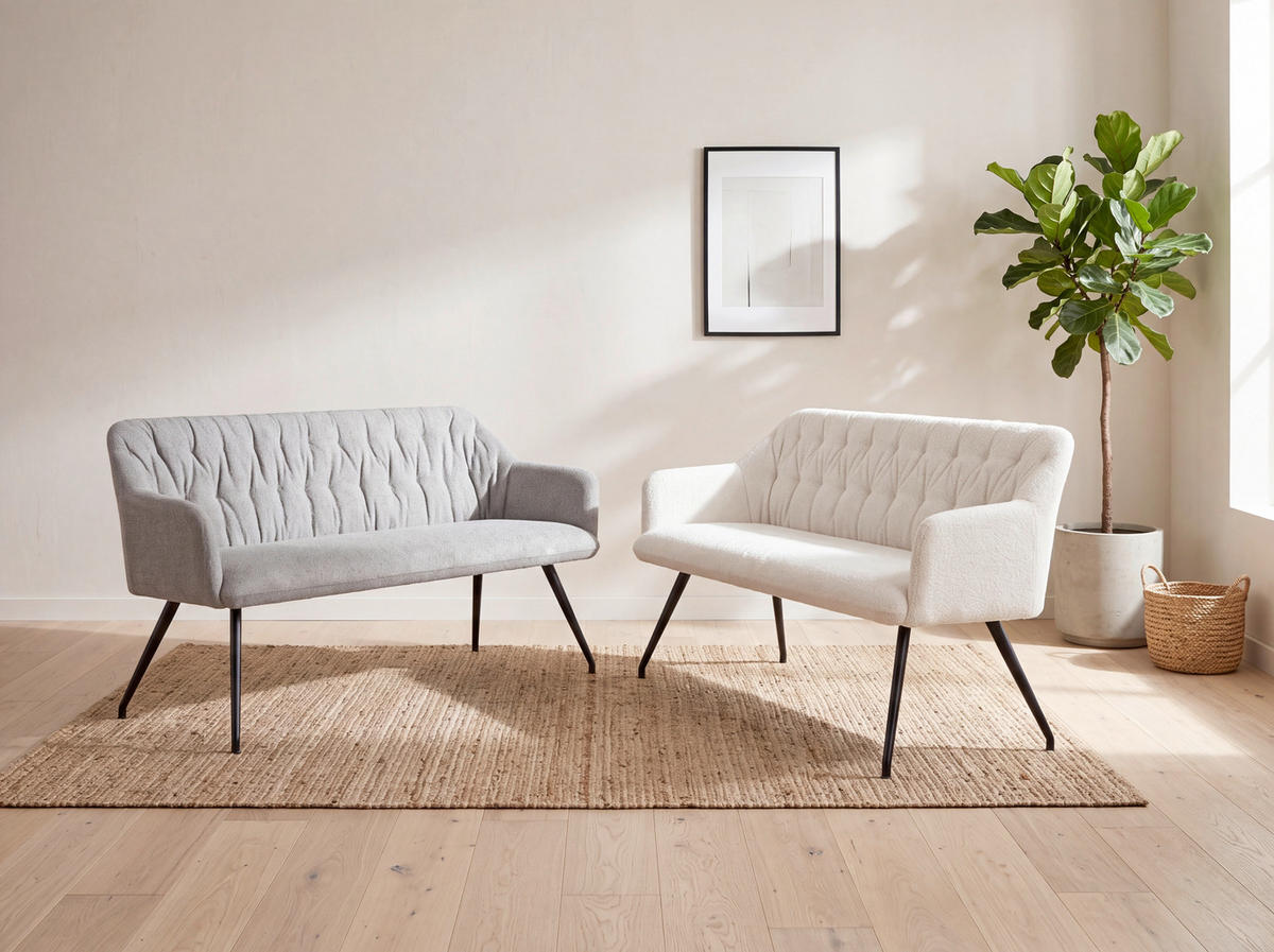 KLOP, kovina, tekstil krem barve, črna  - črna/krem barve, Design, kovina/tekstil (159/82/62cm) - Stylife