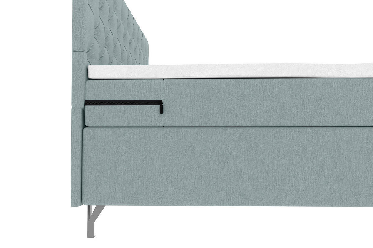 BOXSPRINGBETT 160/200 cm  in Hellgrau  - Chromfarben/Hellgrau, KONVENTIONELL, Textil/Metall (160/200cm) - Boxxx