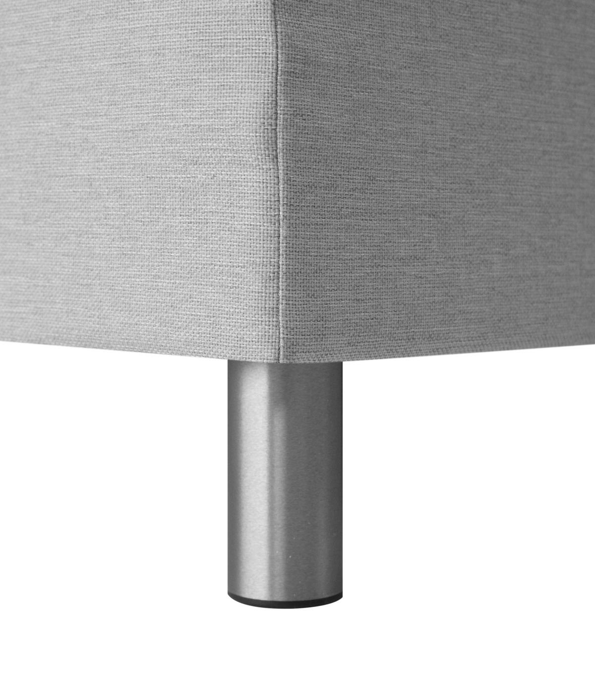 BOXSPRINGBETT 160/200 cm  in Hellgrau  - Hellgrau/Alufarben, KONVENTIONELL, Textil/Metall (160/200cm) - Welnova