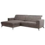 ECKSOFA Taupe Cord  - Taupe/Schwarz, KONVENTIONELL, Textil/Metall (178/290cm) - Cantus