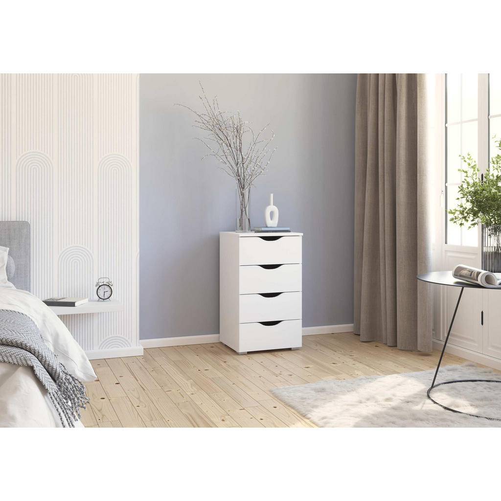 Thumbnail - Rauch Möbel Kommode, Weiß, Holzwerkstoff, 4 Schublade(n) Schubladen, 40x81x42 cm, Blauer Engel, Goldenes M, Made in Germ...