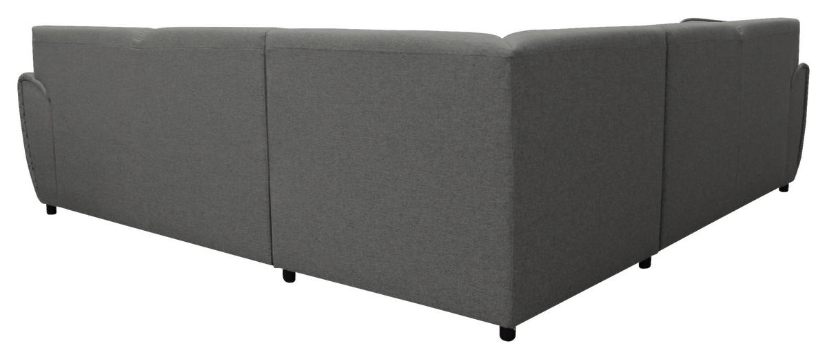 ECKSOFA Grau Flachgewebe  - Silberfarben/Grau, Design, Kunststoff/Textil (266/266cm) - Livetastic