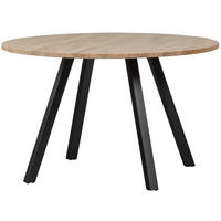 ESSTISCH in Holz 120/120/75 cm  - Eichefarben/Schwarz, Design, Holz/Metall (120/120/75cm) - Livetastic