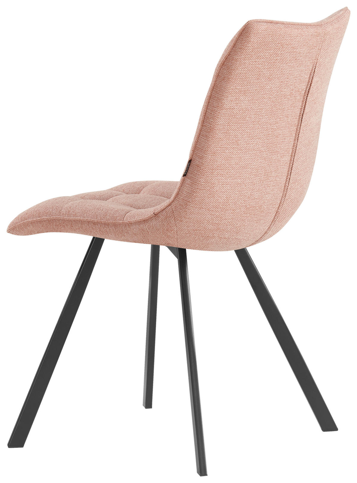 STUHL Leinenoptik Rosa, Schwarz  - Schwarz/Rosa, Design, Textil/Metall (47/86/61cm) - Xora