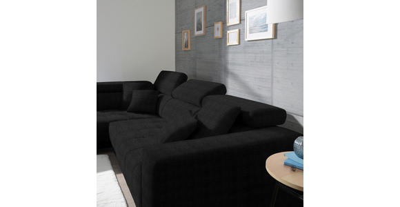 ECKSOFA in Mikrofaser Graphitfarben  - Chromfarben/Graphitfarben, Design, Textil/Metall (207/301cm) - Xora