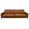 3,5-SITZER Echtleder Cognac  - Cognac/Schwarzchrom, Design, Leder/Metall (207/85/92cm) - Livetastic