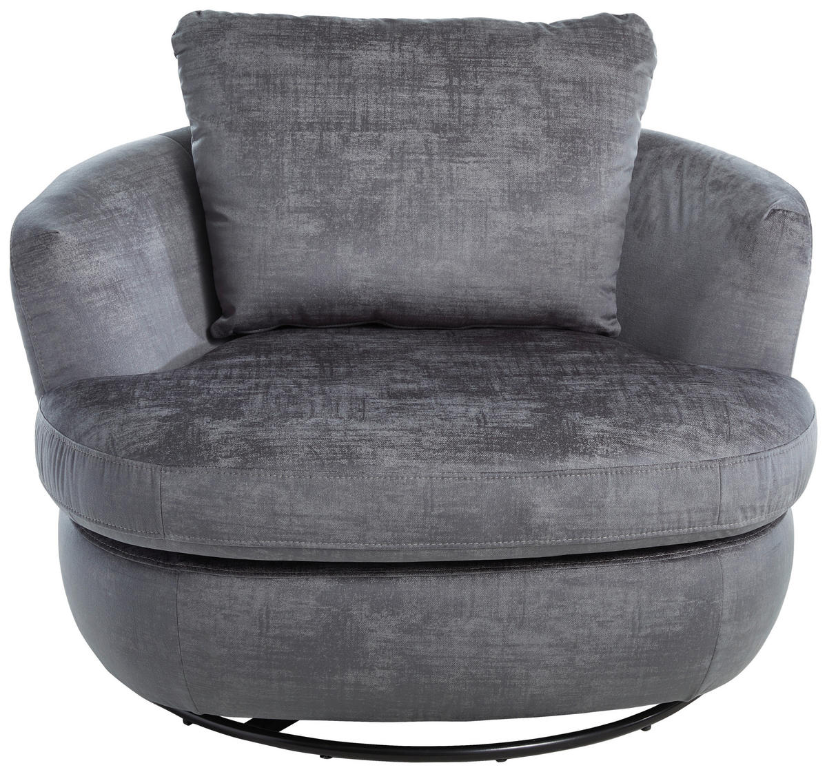 DESIGNSESSEL Flachgewebe Grau    - Edelstahlfarben/Grau, Trend, Textil/Metall (110/85/99cm) - Livetastic