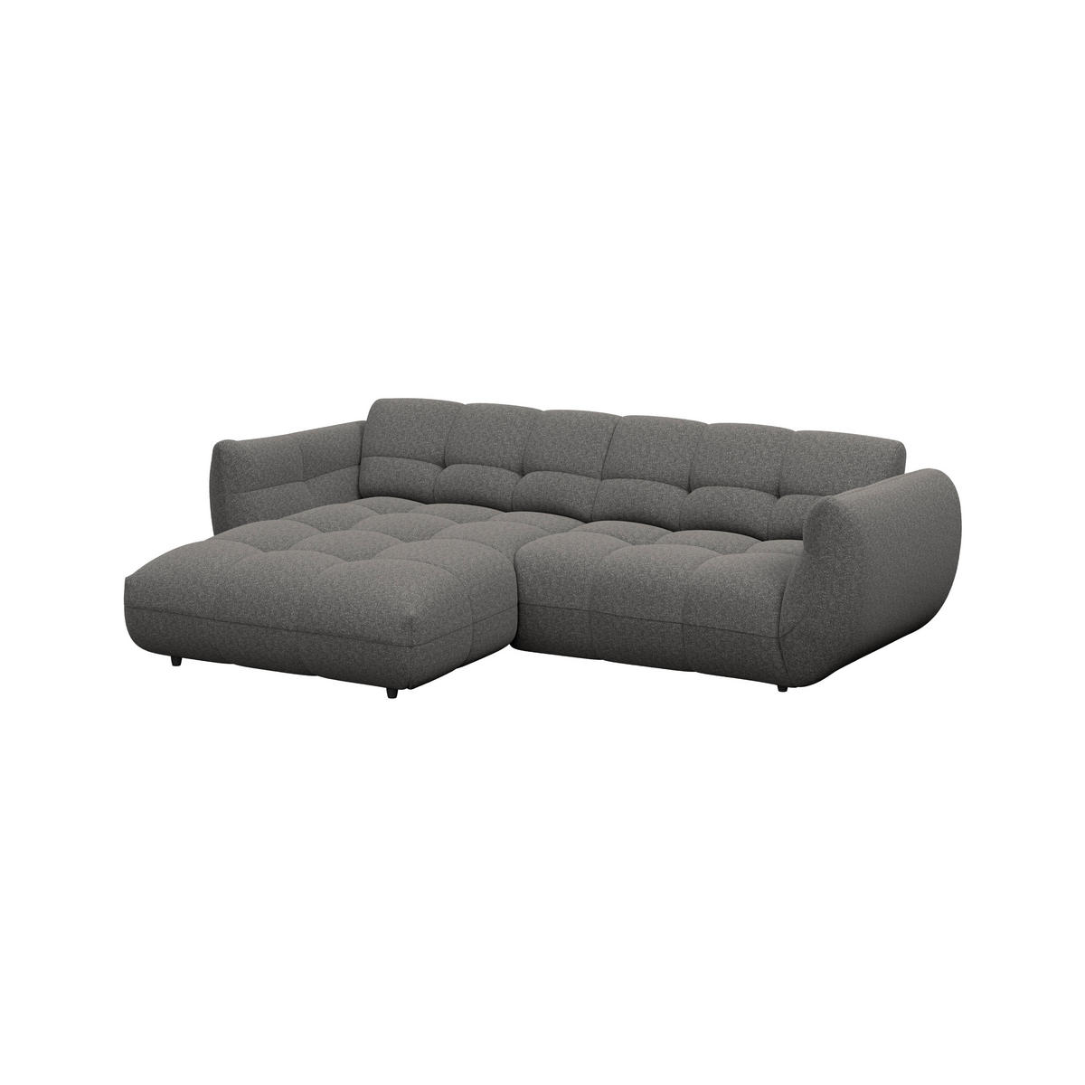 ECKSOFA Chenille Graubraun  - Dunkelgrün/Graubraun, Trend, Kunststoff/Textil (178/280cm) - MID.YOU