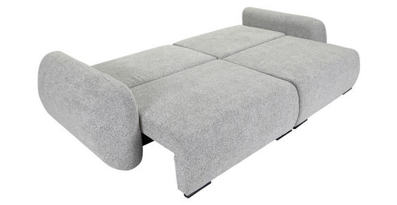 SCHLAFSOFA Flachgewebe Grau  inkl. Zierkissen, Rückenkissen, Bettkasten, Schlaffunktion, Rücken echt, Liegefläche im Originalstoff  - Schwarz/Grau, KONVENTIONELL, Kunststoff/Textil (250/74/92cm) - Carryhome