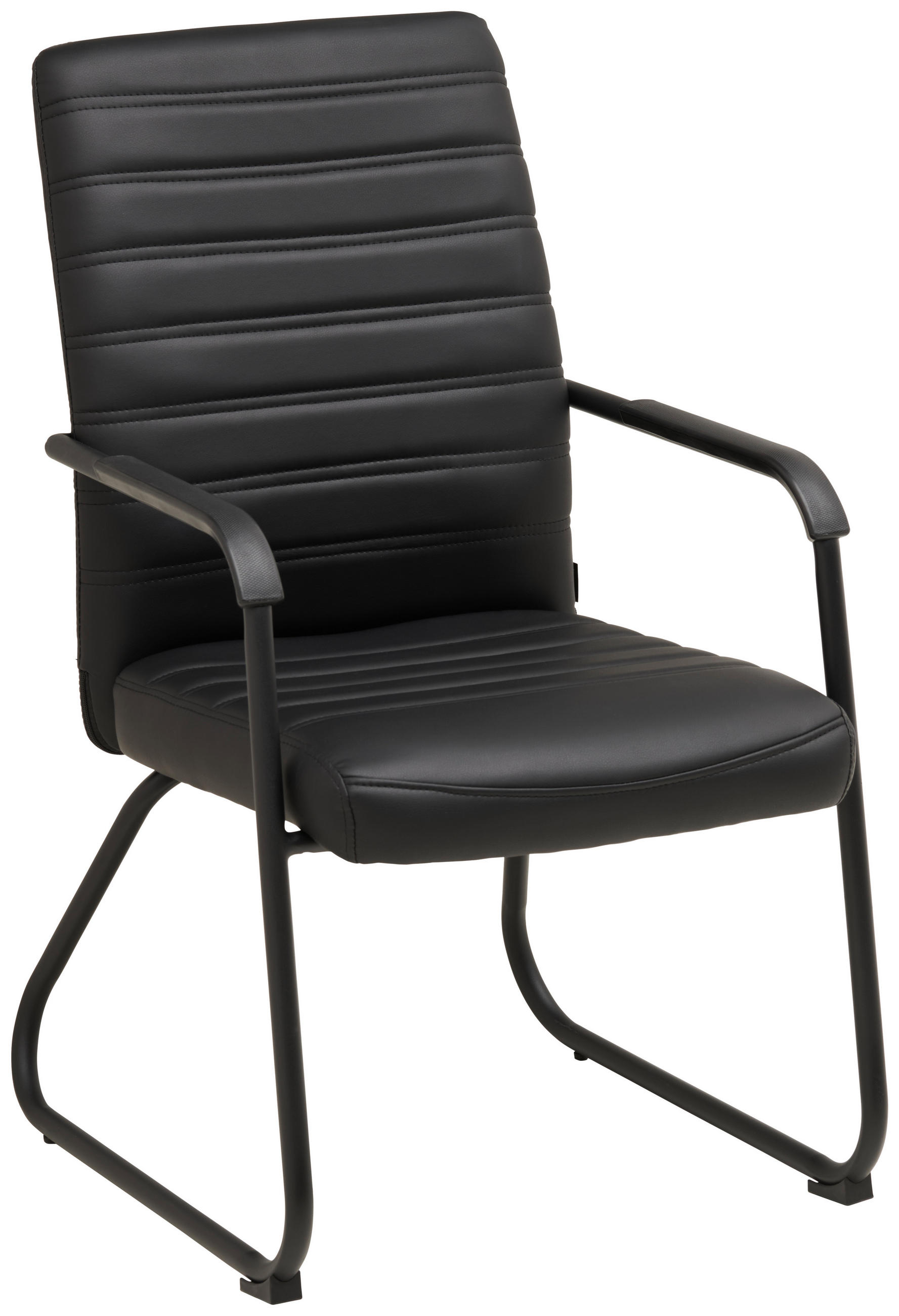 BESUCHERSTUHL Schwarz  - Schwarz, LIFESTYLE, Holz/Kunststoff (55/92/64cm) - Livetastic