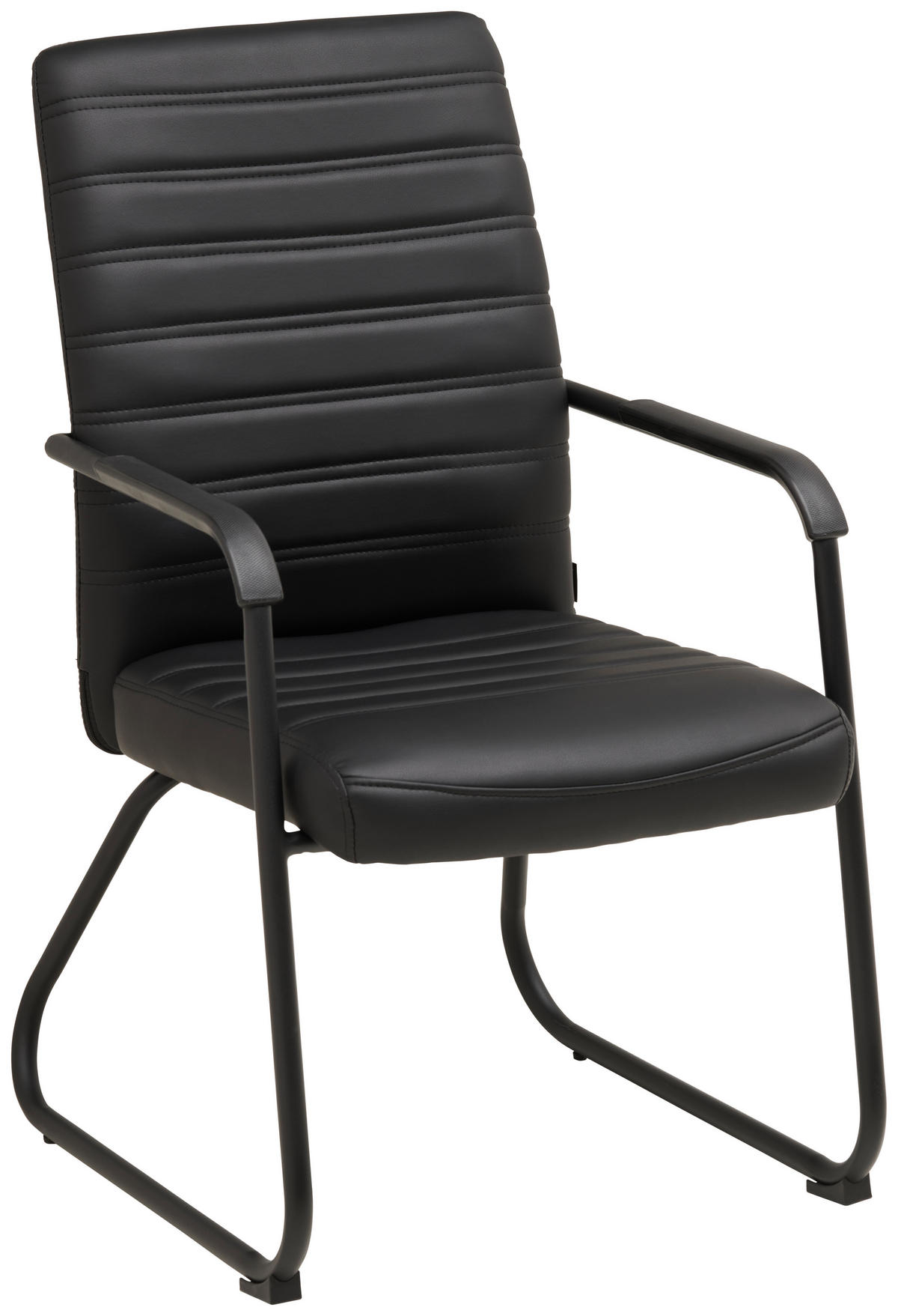BESUCHERSTUHL  in Lederlook Schwarz  - Schwarz, Lifestyle, Holz/Kunststoff (55/92/64cm) - Livetastic