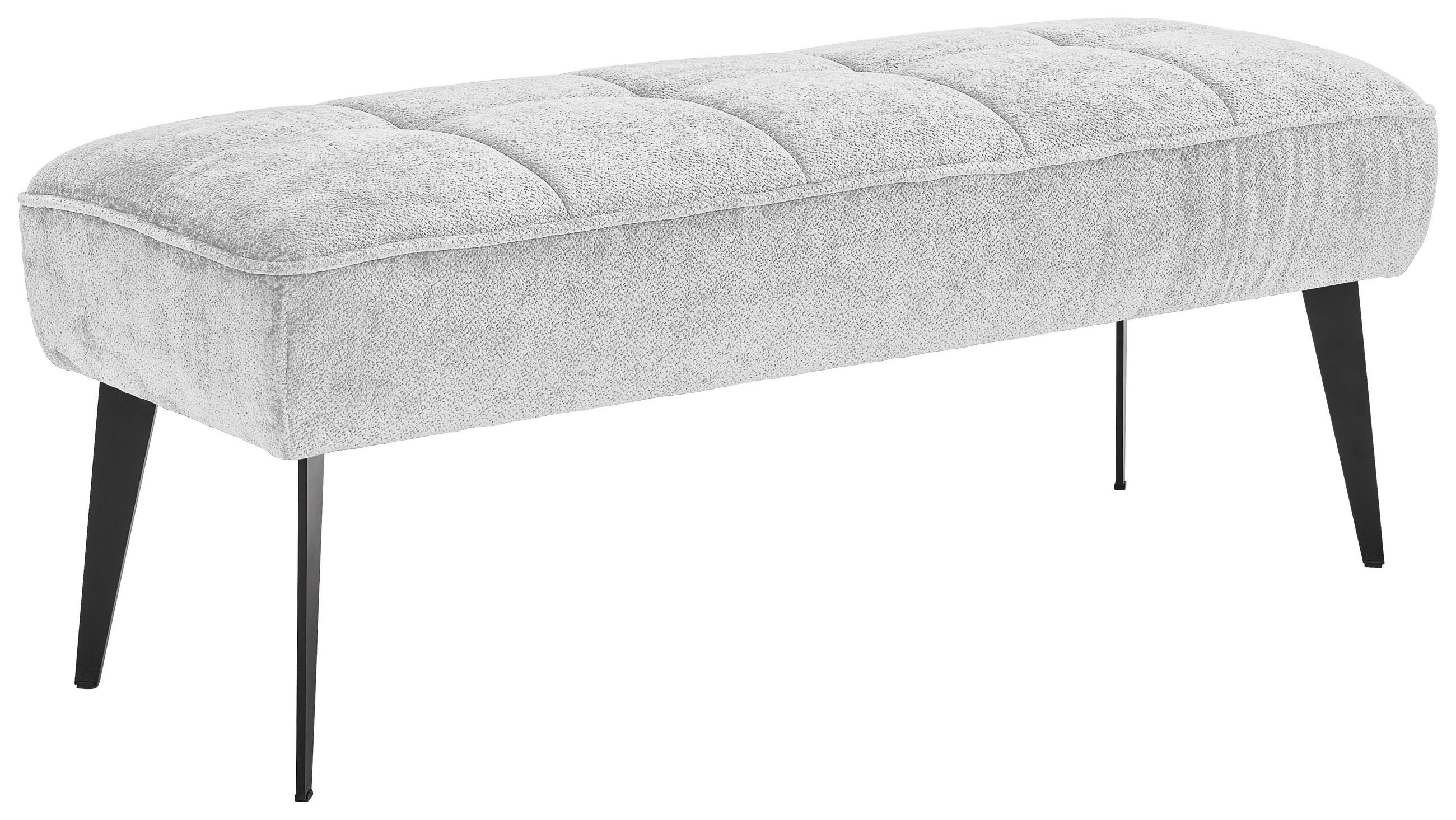 SITZBANK 133/54/47 cm Webstoff Hellgrau Metall  - Hellgrau/Schwarz, MODERN, Textil/Metall (133/54/47cm) - Welnova