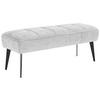 SITZBANK 133/54/47 cm Webstoff Hellgrau Metall  - Hellgrau/Schwarz, MODERN, Textil/Metall (133/54/47cm) - Welnova