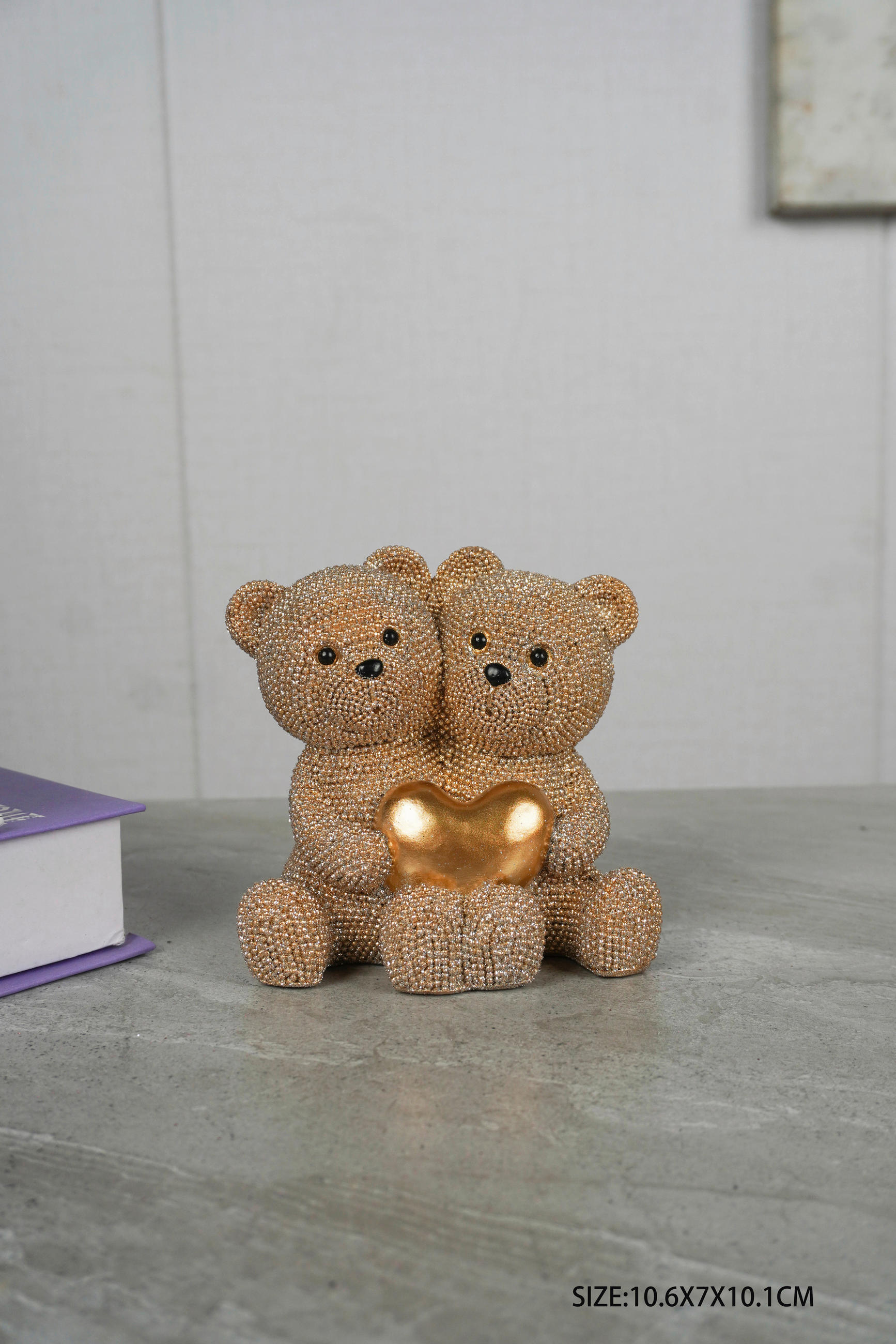 DEKOR ÁLLATFIGURA - aranyszínű, Basics, műanyag (11/7/10cm)