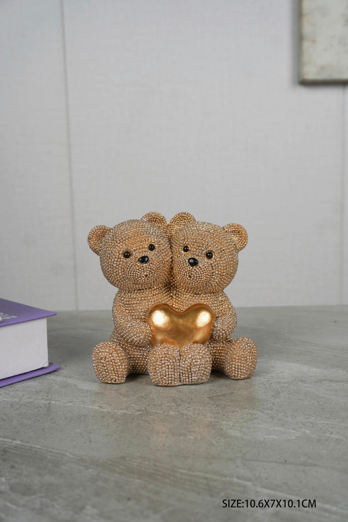 DEKOR ÁLLATFIGURA - aranyszínű, Basics, műanyag (11/7/10cm)