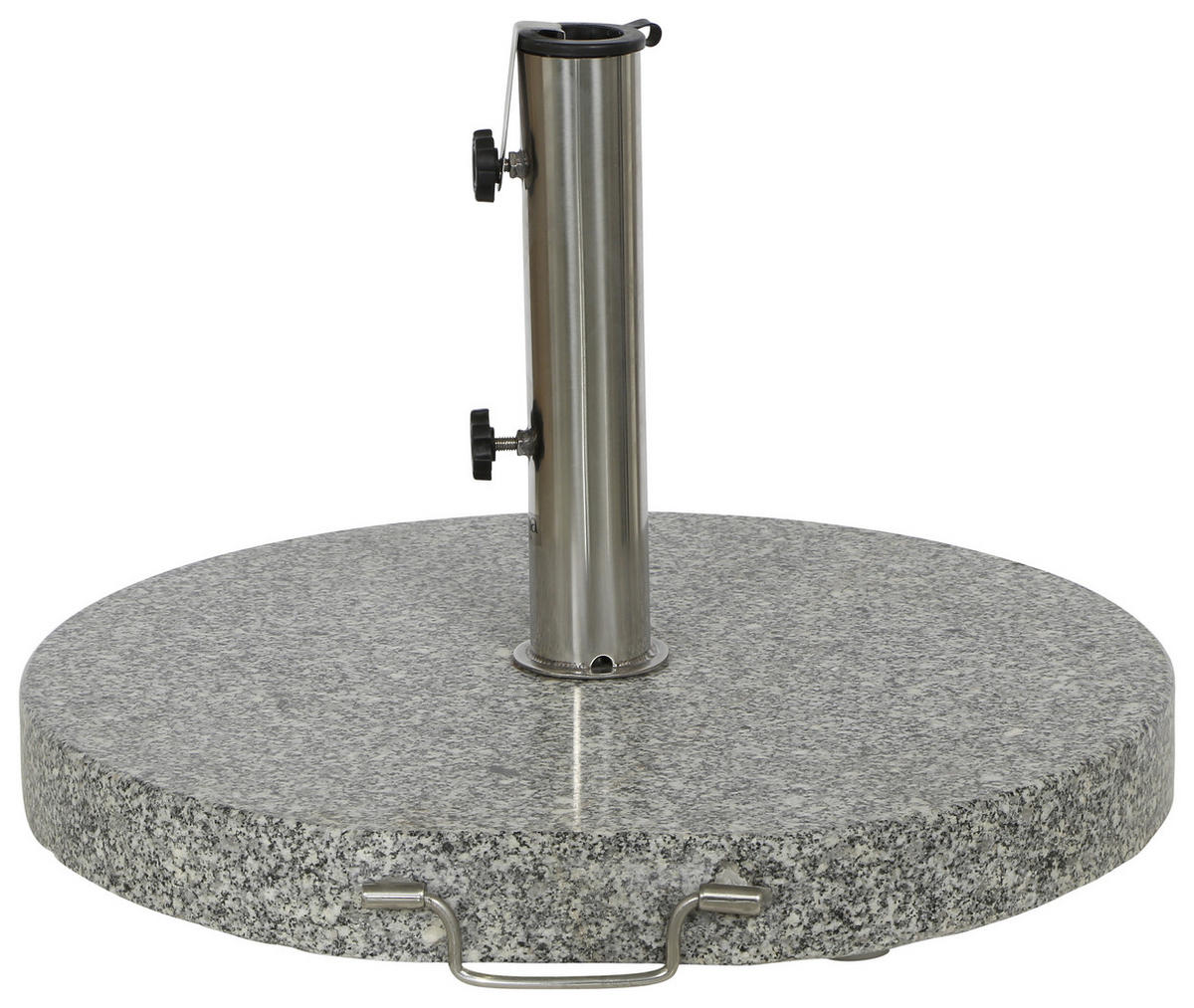 SONNENSCHIRMSTÄNDER Granit Grau, Silberfarben  - Silberfarben/Grau, KONVENTIONELL, Stein/Metall (50/6/50cm) - Siena Garden