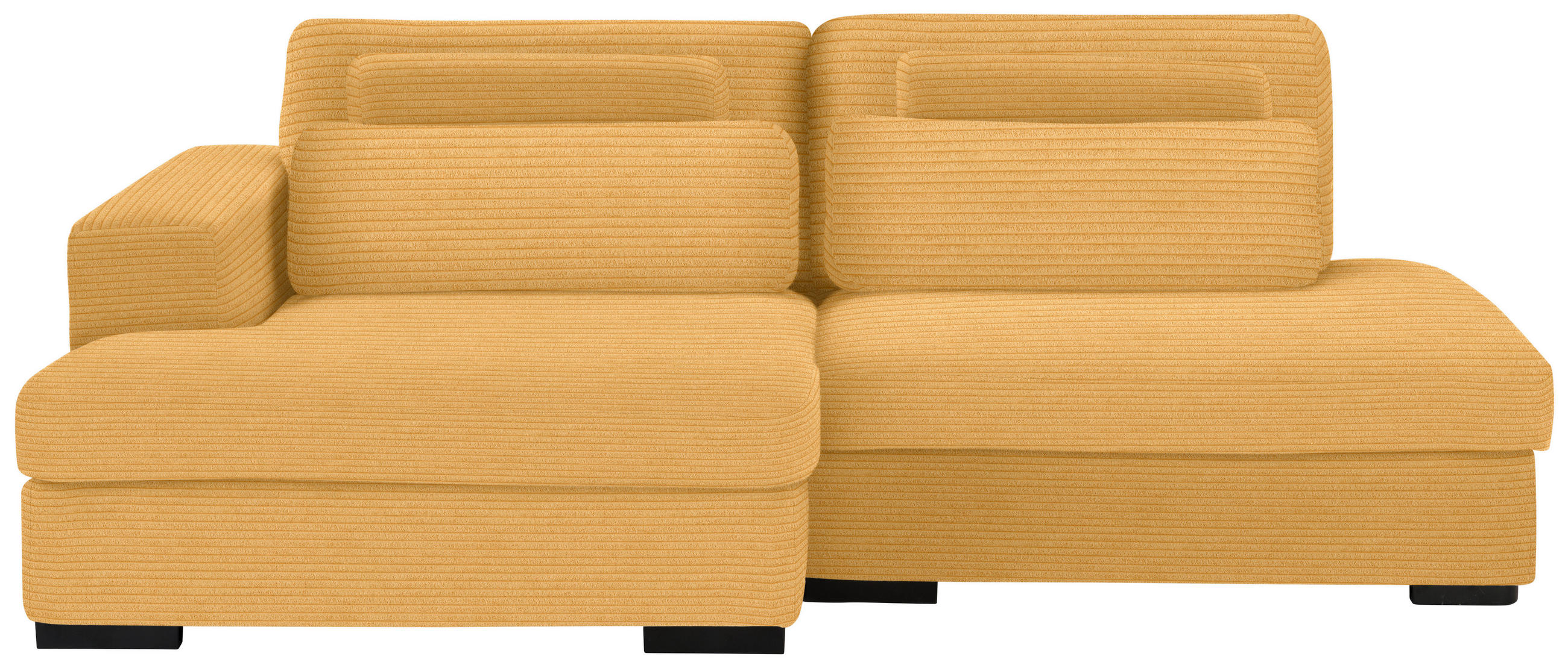 ECKSOFA in Cord, Velours Gelb  - Gelb/Schwarz, Design, Kunststoff/Textil (158/223cm) - Lomoco