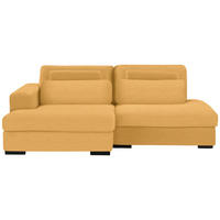 ECKSOFA in Cord, Velours Gelb  - Gelb/Schwarz, Design, Kunststoff/Textil (158/223cm) - Lomoco
