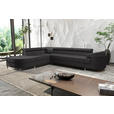 ECKSOFA in Lederlook Schwarz  - Chromfarben/Schwarz, KONVENTIONELL, Textil/Metall (224/278cm) - Carryhome